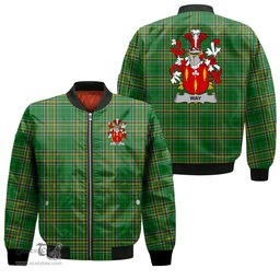 Irish Way Coat of Arms Family Crest Ireland Bomber Jacket Irish National Tartan Irish County Jacket