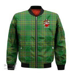 Irish St.Michell Coat of Arms Family Crest Ireland Bomber Jacket Irish National Tartan Irish County Jacket
