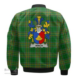 Irish Winch Coat of Arms Family Crest Ireland Bomber Jacket Irish National Tartan Irish County Jacket