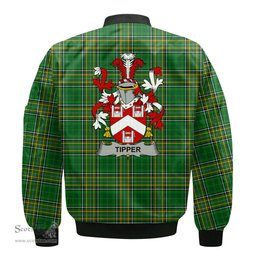 Irish Tipper Coat of Arms Family Crest Ireland Bomber Jacket Irish National Tartan Irish County Jacket