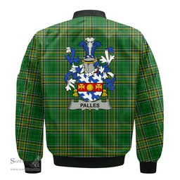 Irish Palles Coat of Arms Family Crest Ireland Bomber Jacket Irish National Tartan Irish County Jacket