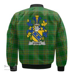Irish Stoney Coat of Arms Family Crest Ireland Bomber Jacket Irish National Tartan Irish County Jacket