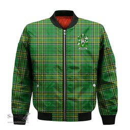 Irish Podmore Coat of Arms Family Crest Ireland Bomber Jacket Irish National Tartan Irish County Jacket