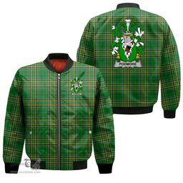 Irish Podmore Coat of Arms Family Crest Ireland Bomber Jacket Irish National Tartan Irish County Jacket