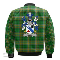 Irish Riall or Ryle Coat of Arms Family Crest Ireland Bomber Jacket Irish National Tartan Irish County Jacket