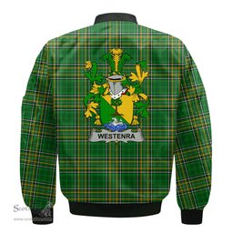 Irish Westenra Coat of Arms Family Crest Ireland Bomber Jacket Irish National Tartan Irish County Jacket