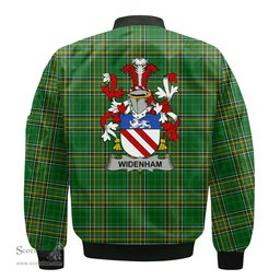 Irish Widenham Coat of Arms Family Crest Ireland Bomber Jacket Irish National Tartan Irish County Jacket