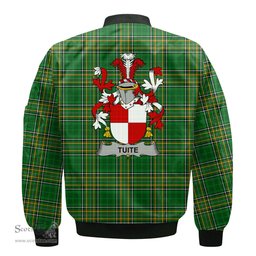 Irish Tuite Coat of Arms Family Crest Ireland Bomber Jacket Irish National Tartan Irish County Jacket