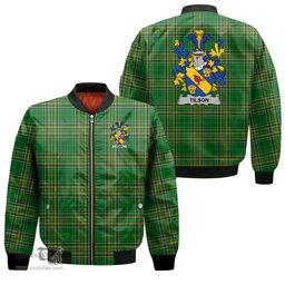 Irish Tilson Coat of Arms Family Crest Ireland Bomber Jacket Irish National Tartan Irish County Jacket