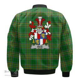 Irish Rice Coat of Arms Family Crest Ireland Bomber Jacket Irish National Tartan Irish County Jacket