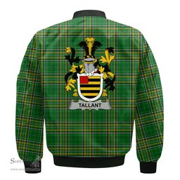 Irish Tallant or Tallon Coat of Arms Family Crest Ireland Bomber Jacket Irish National Tartan Irish County Jacket