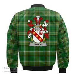Irish Vance Coat of Arms Family Crest Ireland Bomber Jacket Irish National Tartan Irish County Jacket