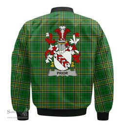 Irish Prior Coat of Arms Family Crest Ireland Bomber Jacket Irish National Tartan Irish County Jacket
