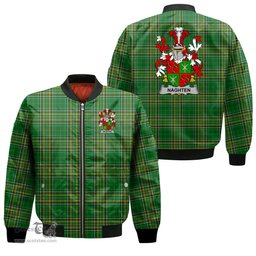 Irish Naghten or O Naghten Coat of Arms Family Crest Ireland Bomber Jacket Irish National Tartan Irish County Jacket