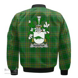 Irish Rossiter Coat of Arms Family Crest Ireland Bomber Jacket Irish National Tartan Irish County Jacket