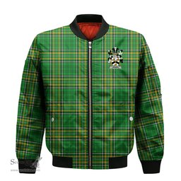 Irish Verner Coat of Arms Family Crest Ireland Bomber Jacket Irish National Tartan Irish County Jacket