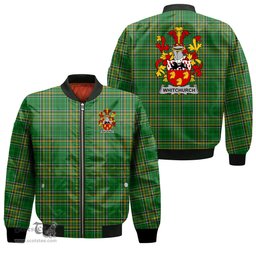 Irish Whitchurch Coat of Arms Family Crest Ireland Bomber Jacket Irish National Tartan Irish County Jacket