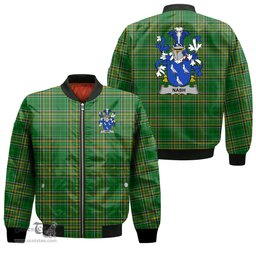 Irish Nash or Naish Coat of Arms Family Crest Ireland Bomber Jacket Irish National Tartan Irish County Jacket
