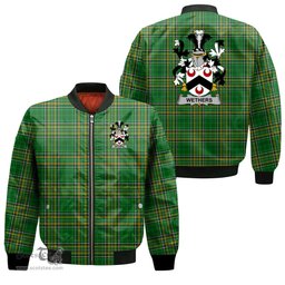 Irish Wethers Coat of Arms Family Crest Ireland Bomber Jacket Irish National Tartan Irish County Jacket