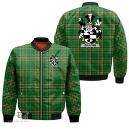 Irish Sullivan or O Sullivan Beare Coat of Arms Family Crest Ireland Bomber Jacket Irish National Tartan Irish County Jacket