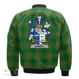 Irish Sheehy or McSheehy Coat of Arms Family Crest Ireland Bomber Jacket Irish National Tartan Irish County Jacket
