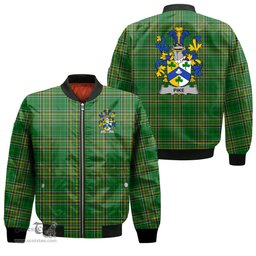 Irish Pike Coat of Arms Family Crest Ireland Bomber Jacket Irish National Tartan Irish County Jacket