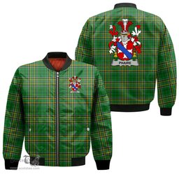 Irish Phaire Coat of Arms Family Crest Ireland Bomber Jacket Irish National Tartan Irish County Jacket