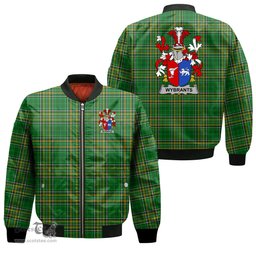 Irish Wybrants Coat of Arms Family Crest Ireland Bomber Jacket Irish National Tartan Irish County Jacket