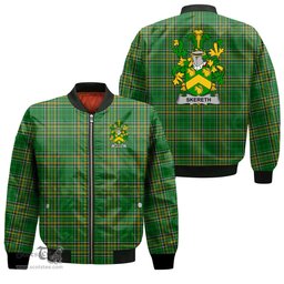 Irish Skereth or Skerret Coat of Arms Family Crest Ireland Bomber Jacket Irish National Tartan Irish County Jacket