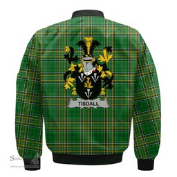 Irish Tisdall or Tisdale Coat of Arms Family Crest Ireland Bomber Jacket Irish National Tartan Irish County Jacket