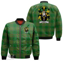 Irish Tisdall or Tisdale Coat of Arms Family Crest Ireland Bomber Jacket Irish National Tartan Irish County Jacket