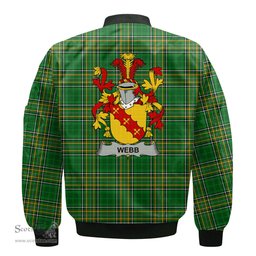Irish Webb Coat of Arms Family Crest Ireland Bomber Jacket Irish National Tartan Irish County Jacket