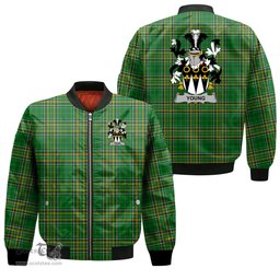 Irish Young Coat of Arms Family Crest Ireland Bomber Jacket Irish National Tartan Irish County Jacket