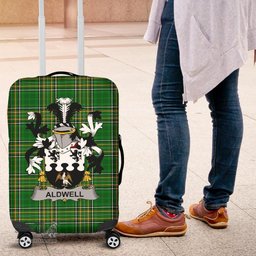 Irish Aldwell Coat of Arms Family Crest Ireland Luggage Cover Irish National Tartan Irish County Luggage Cover