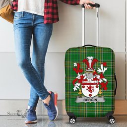 Irish Bergin or O'Bergin Coat of Arms Family Crest Ireland Luggage Cover Irish National Tartan Irish County Luggage Cover