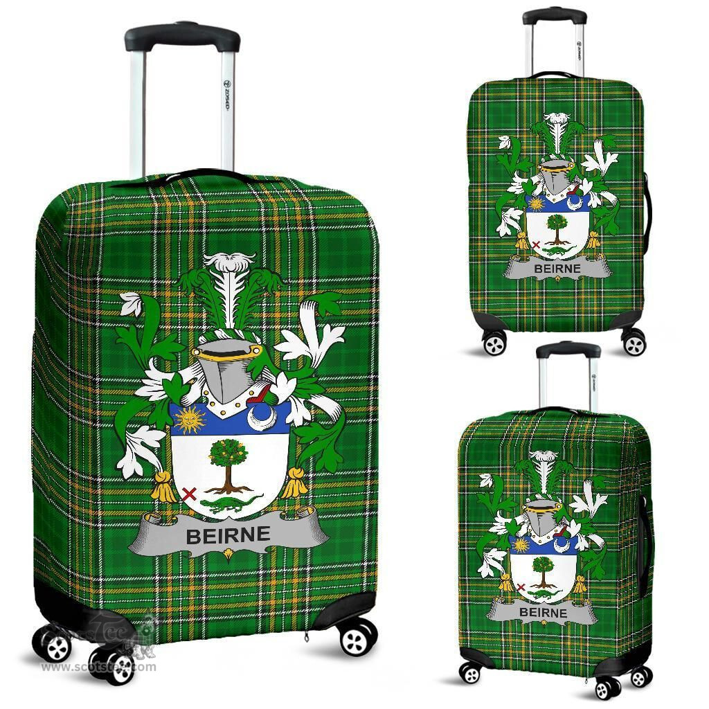 Irish Beirne or O'Beirne Coat of Arms Family Crest Ireland Luggage Cover Irish National Tartan Irish County Luggage Cover