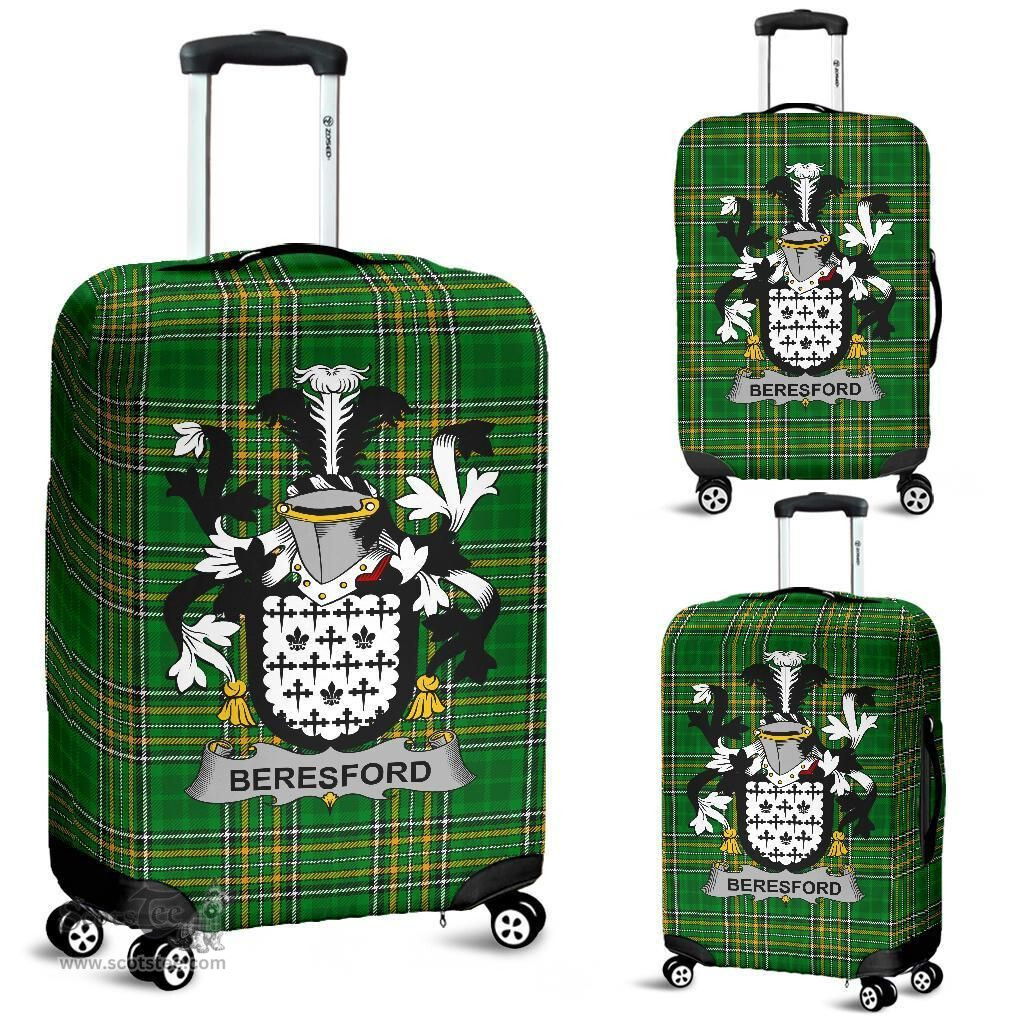 Irish Beresford Coat of Arms Family Crest Ireland Luggage Cover Irish National Tartan Irish County Luggage Cover