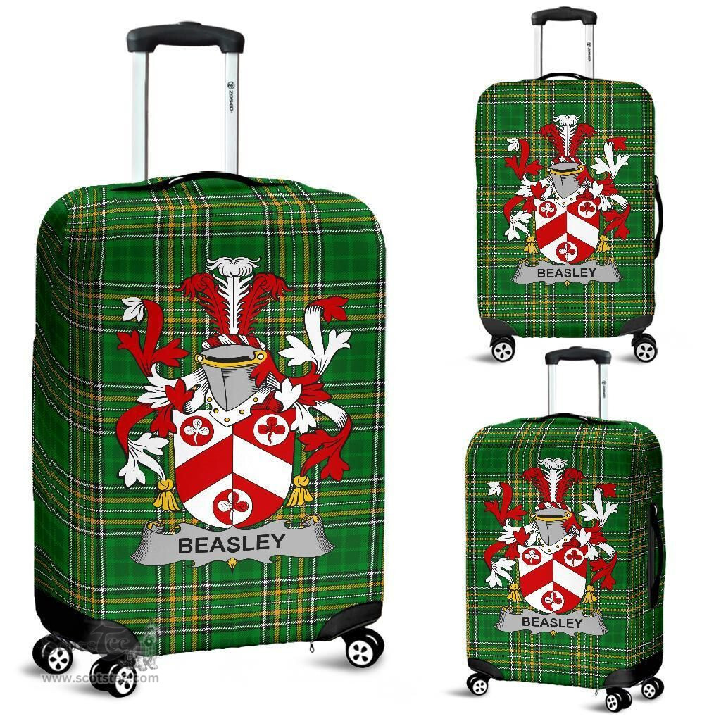 Irish Beasley Coat of Arms Family Crest Ireland Luggage Cover Irish National Tartan Irish County Luggage Cover