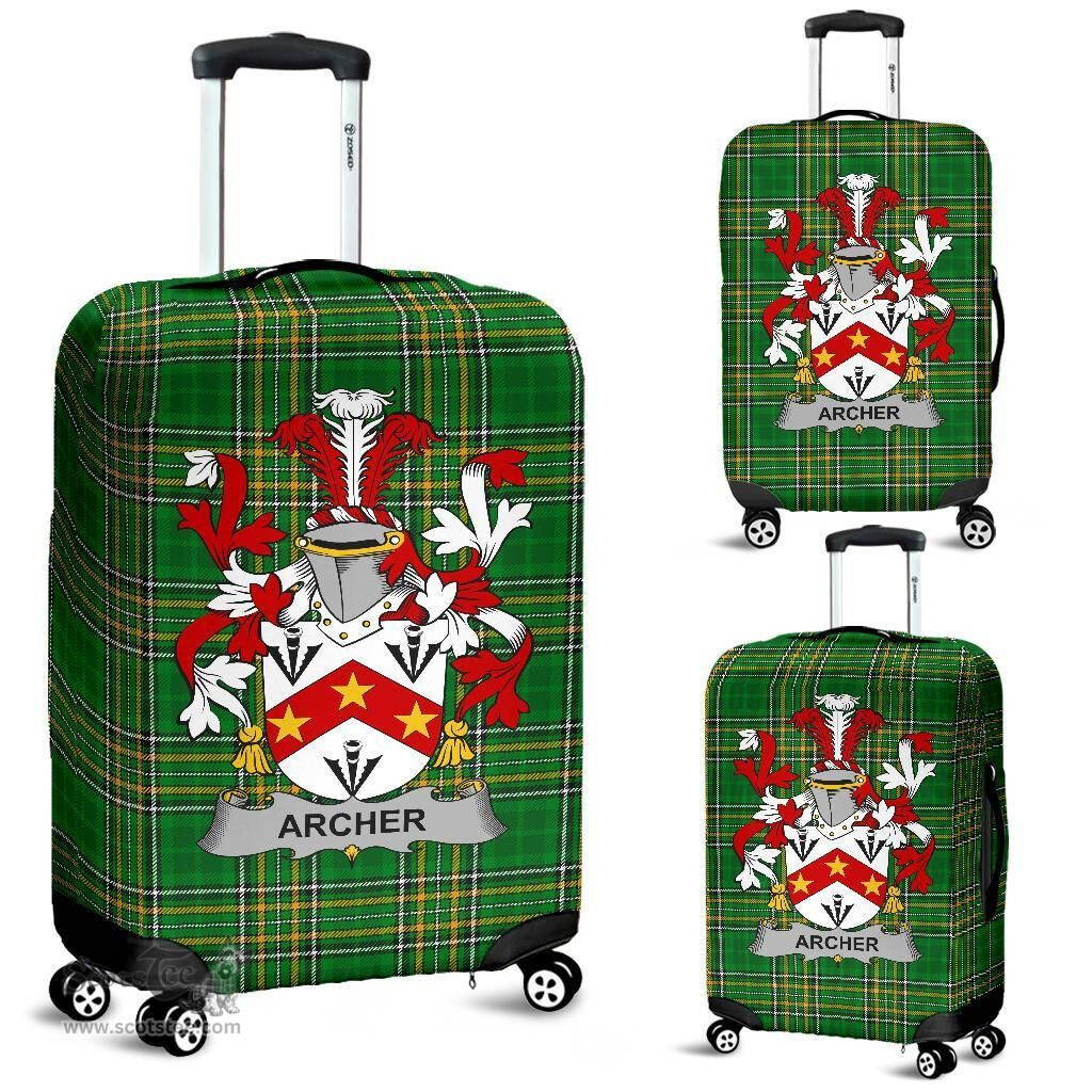 Irish Archer Coat of Arms Family Crest Ireland Luggage Cover Irish National Tartan Irish County Luggage Cover