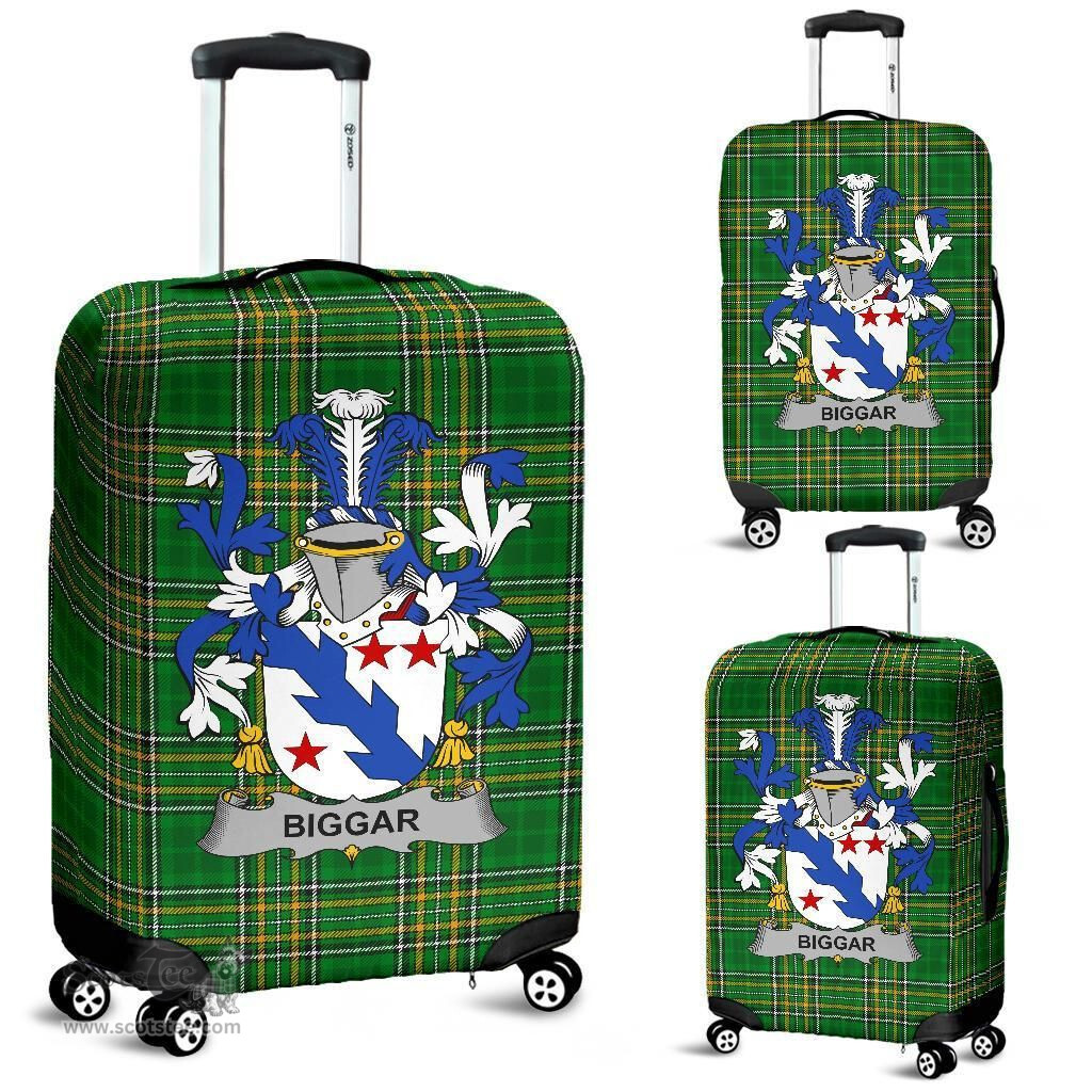 Irish Biggar Coat of Arms Family Crest Ireland Luggage Cover Irish National Tartan Irish County Luggage Cover