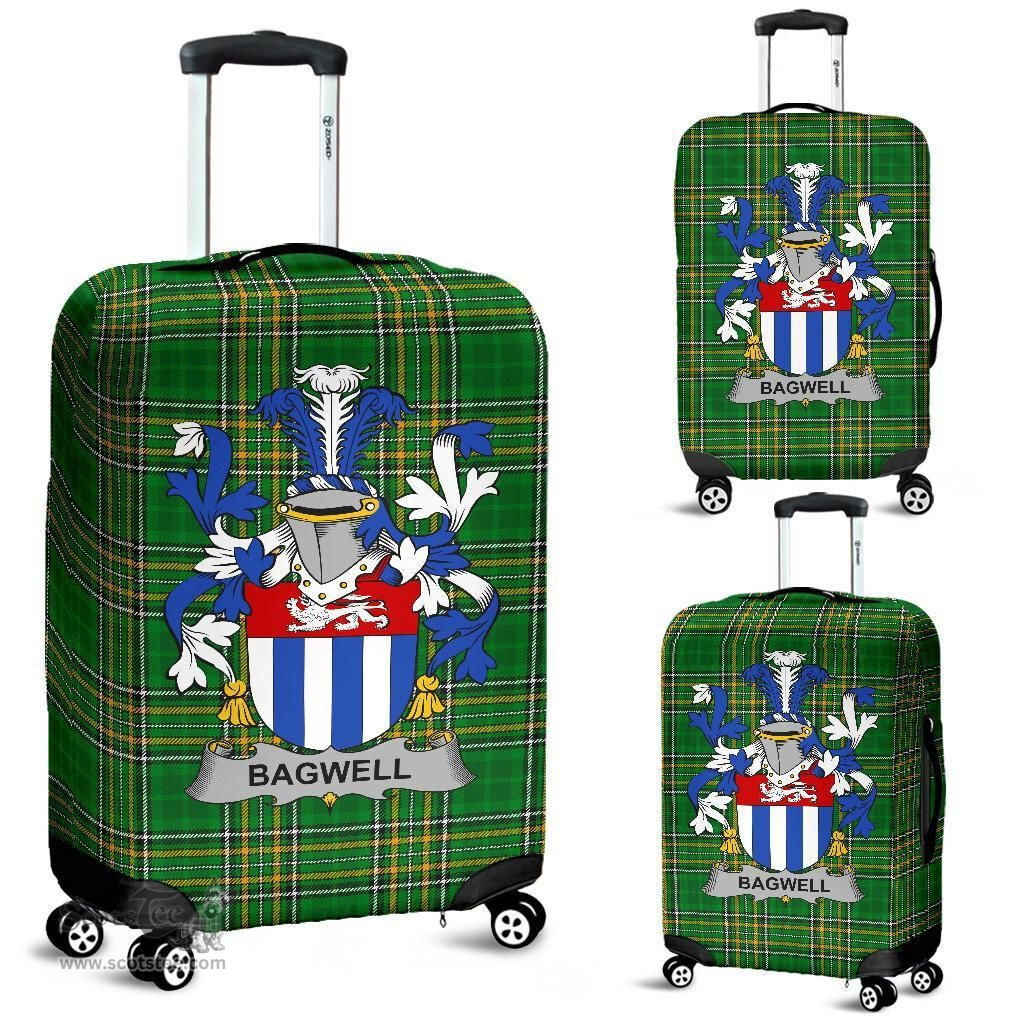 Irish Bagwell Coat of Arms Family Crest Ireland Luggage Cover Irish National Tartan Irish County Luggage Cover