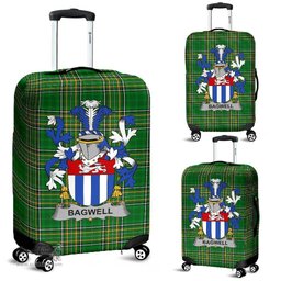 Irish Bagwell Coat of Arms Family Crest Ireland Luggage Cover Irish National Tartan Irish County Luggage Cover
