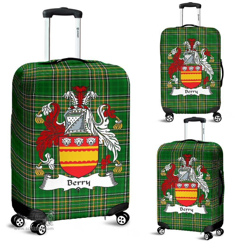 Irish Berry Coat of Arms Family Crest Ireland Luggage Cover Irish National Tartan Irish County Luggage Cover