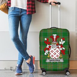 Irish Bracken or O'Bracken Coat of Arms Family Crest Ireland Luggage Cover Irish National Tartan Irish County Luggage Cover