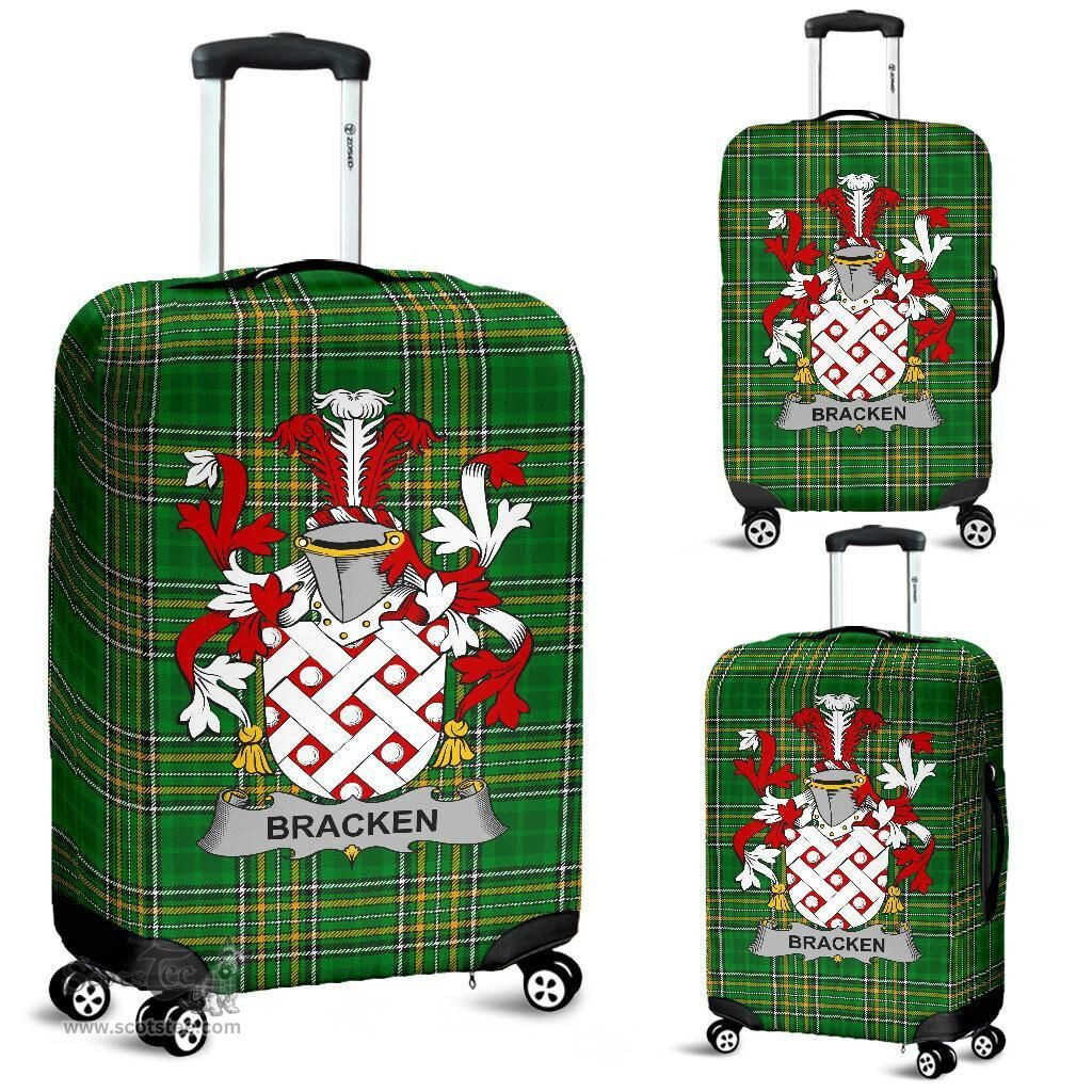 Irish Bracken or O'Bracken Coat of Arms Family Crest Ireland Luggage Cover Irish National Tartan Irish County Luggage Cover