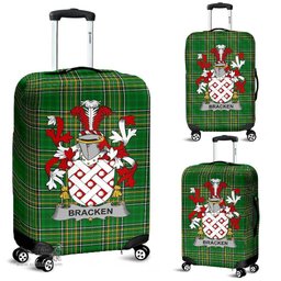 Irish Bracken or O'Bracken Coat of Arms Family Crest Ireland Luggage Cover Irish National Tartan Irish County Luggage Cover