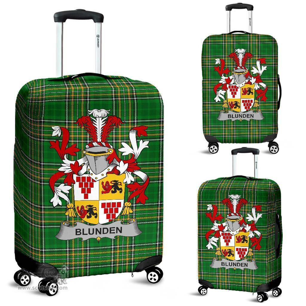 Irish Blunden Coat of Arms Family Crest Ireland Luggage Cover Irish National Tartan Irish County Luggage Cover