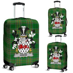 Irish Drew Coat of Arms Family Crest Ireland Luggage Cover Irish National Tartan Irish County Luggage Cover