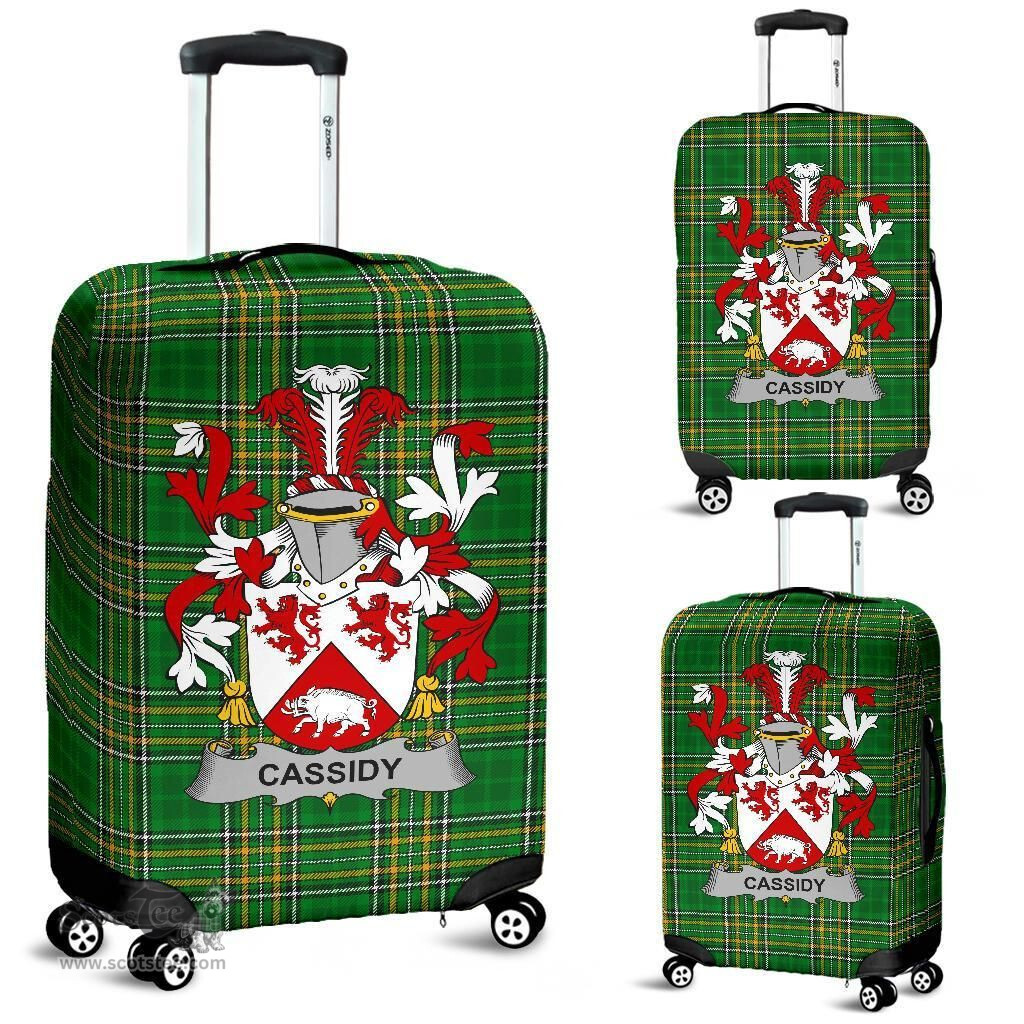 Irish Cassidy or O'Cassidy Coat of Arms Family Crest Ireland Luggage Cover Irish National Tartan Irish County Luggage Cover