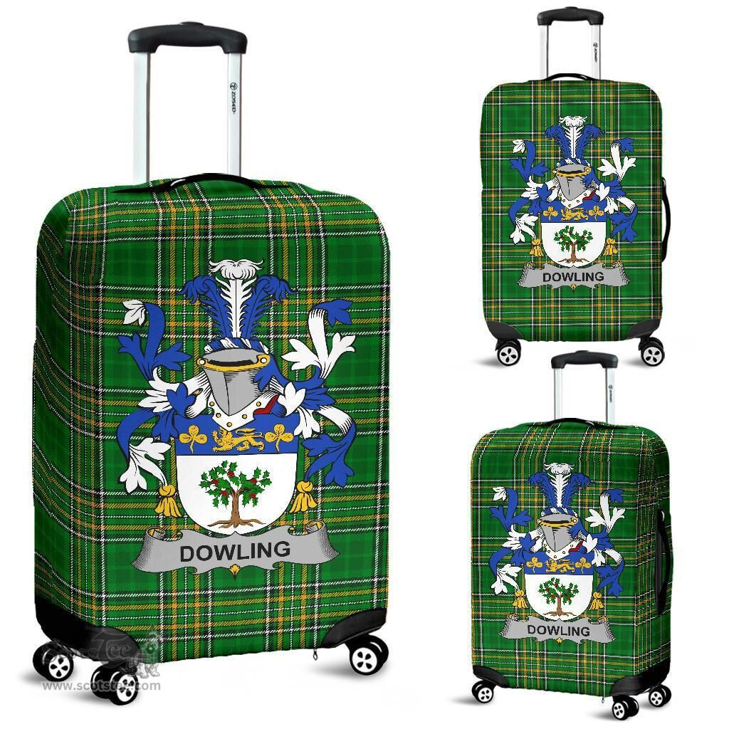 Irish Dowling or O'Dowling Coat of Arms Family Crest Ireland Luggage Cover Irish National Tartan Irish County Luggage Cover